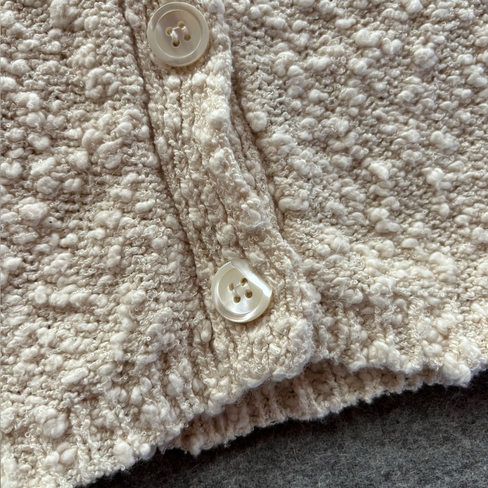 Vintage 80’s Cotton Boucle Cardigan - Picture 5 of 5
